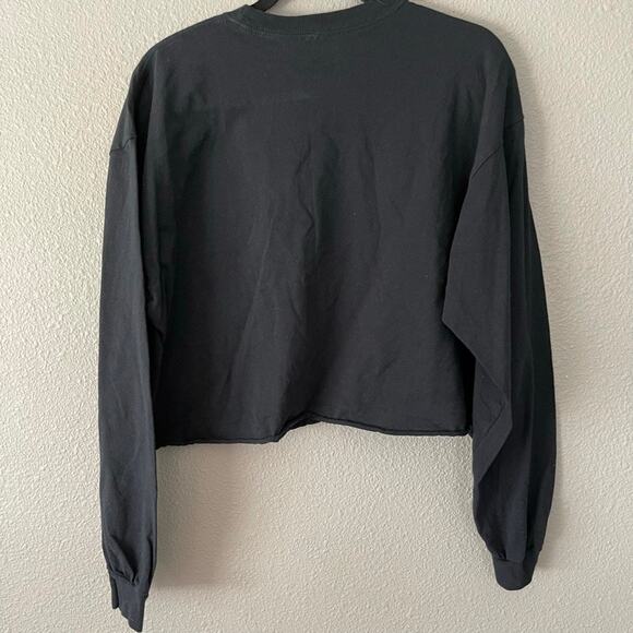 Disney Minnie Mouse Cropped Crew Neck Long Sleeve Womens Graphic Tee T-Shirt XL - Picture 4 of 5